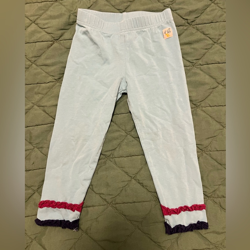 Wild flower cotton pants light blue 18 mo